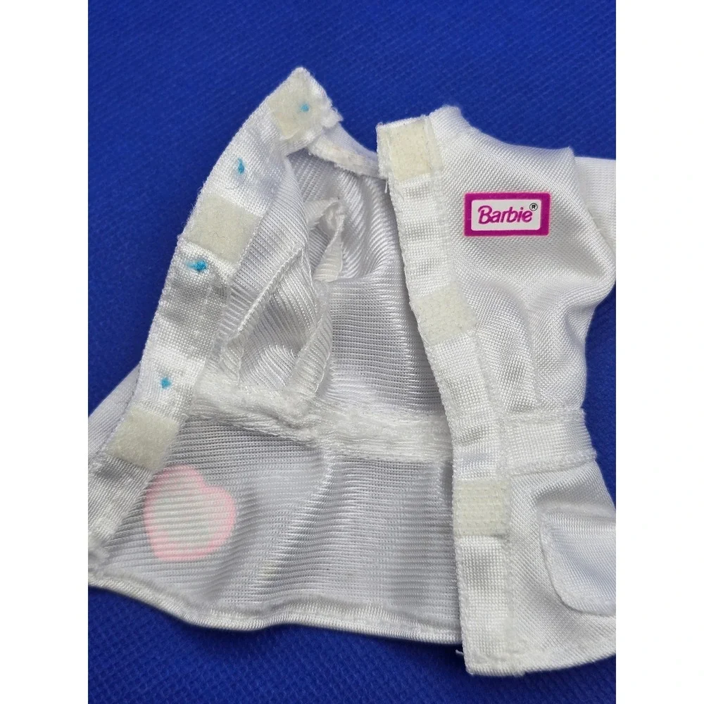 Vintage 1996 Barbie Pet Doctor White Lab Coat Veterinarian Doll Top Mattel 90s